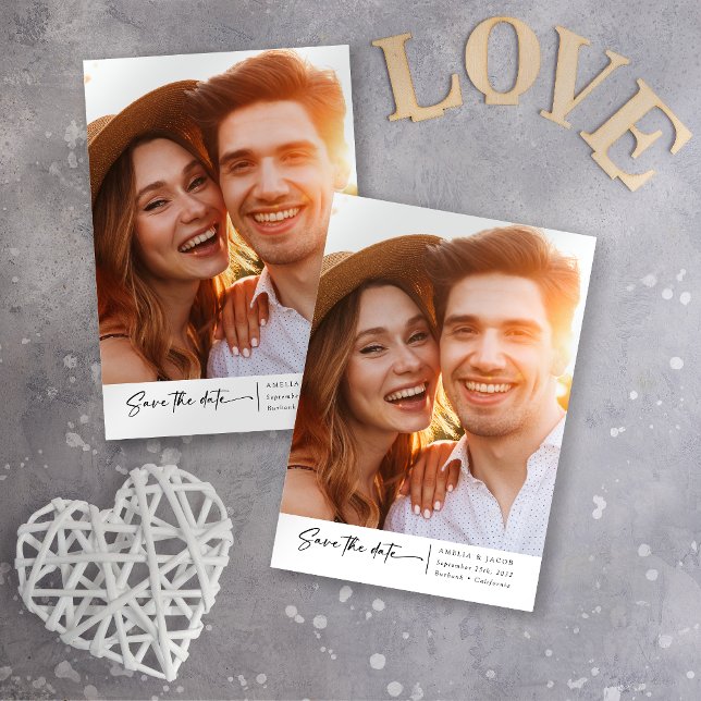 Save The Date Mariage de police de script de photo moderne (Créateur téléchargé)