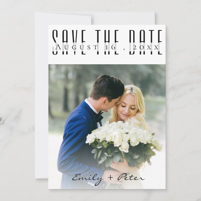 Save The Date Mariage de police moderne élégant Photo Enregistre (Devant)