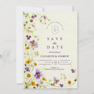 Save The Date Mariage de prairie fleur sauvage
