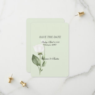 Save The Date Mariage de printemps aux tulipes blanches