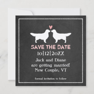 Save The Date Mariage de Retrievers d'Or Enregistrez la Date
