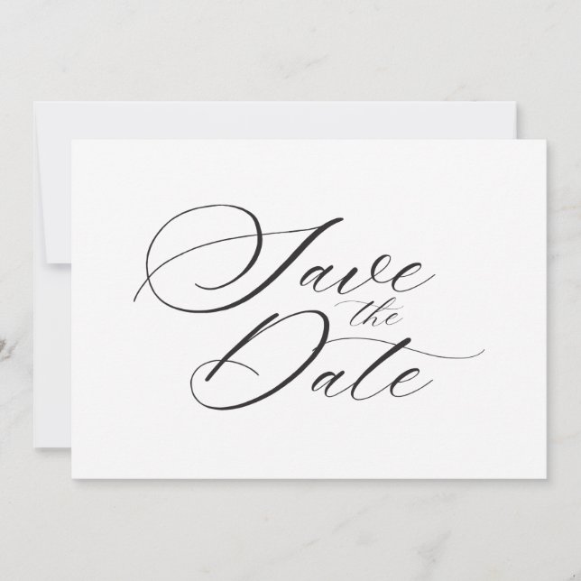 Save The Date Mariage de script élégant et moderne (Devant)
