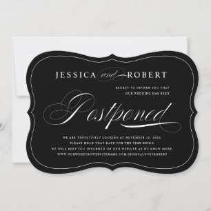 Save The Date Mariage de script élégant noir et blanc repoussé