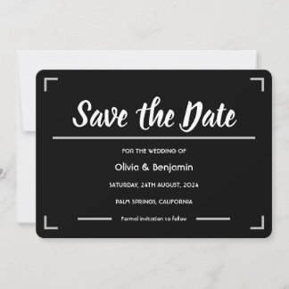 Save The Date Mariage de script manuscrit noir simple