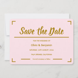 Save The Date Mariage de script manuscrit rose simple