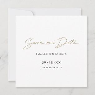 Save The Date Mariage de script or moderne simple et élégant