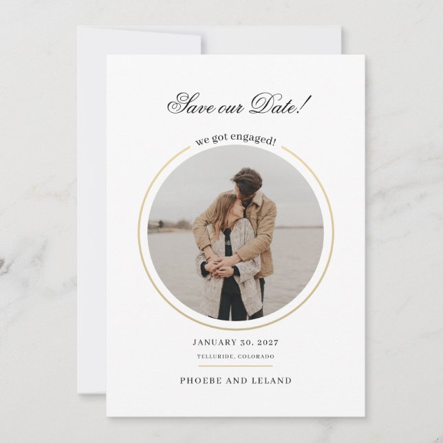 Save The Date Mariage de script photo moderne (Devant)