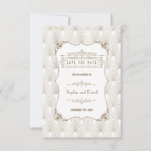 Save The Date Mariage de style Gatsby le Grand Fleur-de-lis doré