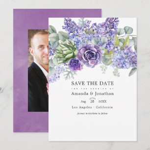 Save The Date Mariage de Succulentes de Eucalyptus Tropical en P