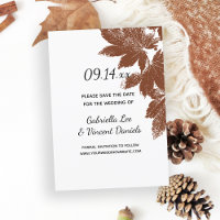 Mariage de timbre de feuille d'automne Brown Enreg