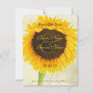 Save The Date Mariage de tournesol en Damas désorganisé Sauvez l