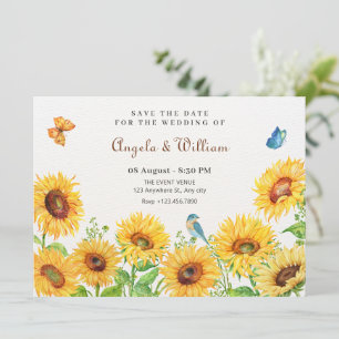 Save The Date Mariage de tournesols