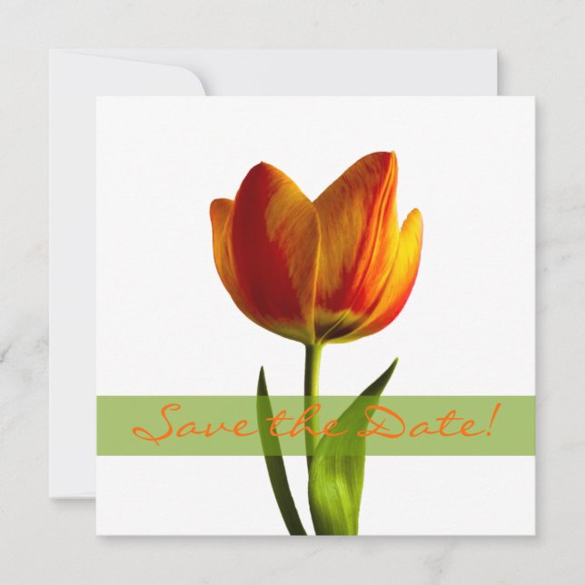 Save The Date Mariage de tulipe orange Enregistrer la date Faire (Devant)