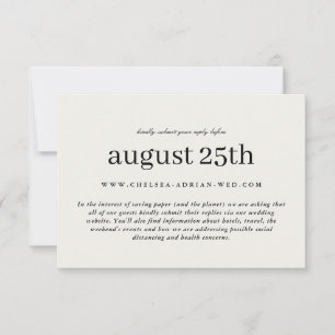 Save The Date Mariage de type simple neutre en ligne RSVP et inf