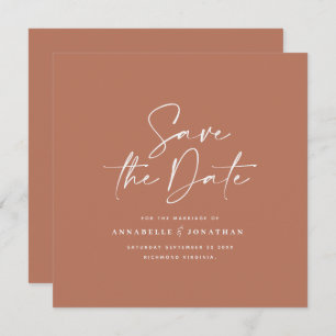 Save The Date mariage de typographie décontracté script terracot