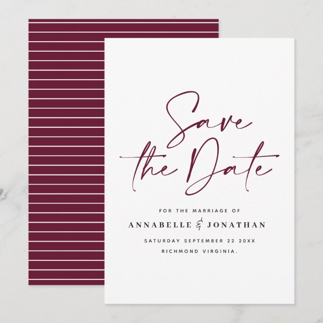 Save The Date mariage de typographie décontractée de la moutarde (Devant / Derrière)