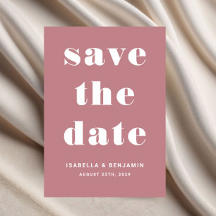 Save The Date Mariage de typographie moderne Dusty Pink