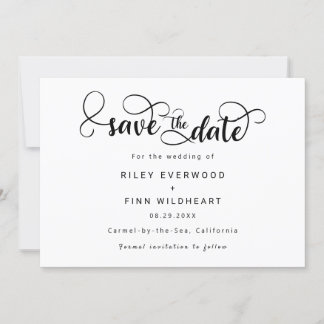 Save The Date Mariage de typographie simple enregistrer l'invita