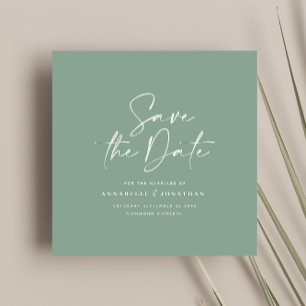 Save The Date mariage de typographie verte décontracté