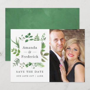 Save The Date Mariage de verdure forestière