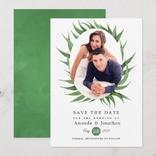 Save The Date Mariage de verdure forestière