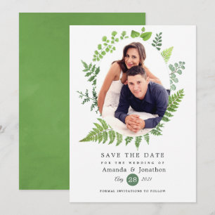 Save The Date Mariage de verdure forestière