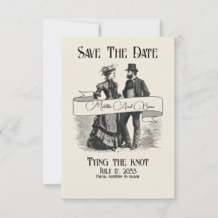 Save The Date Mariage décalé Enregistrer la date, victorien