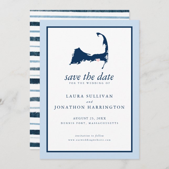 Save The Date Mariage Dennis Port Cape Cod (Devant / Derrière)