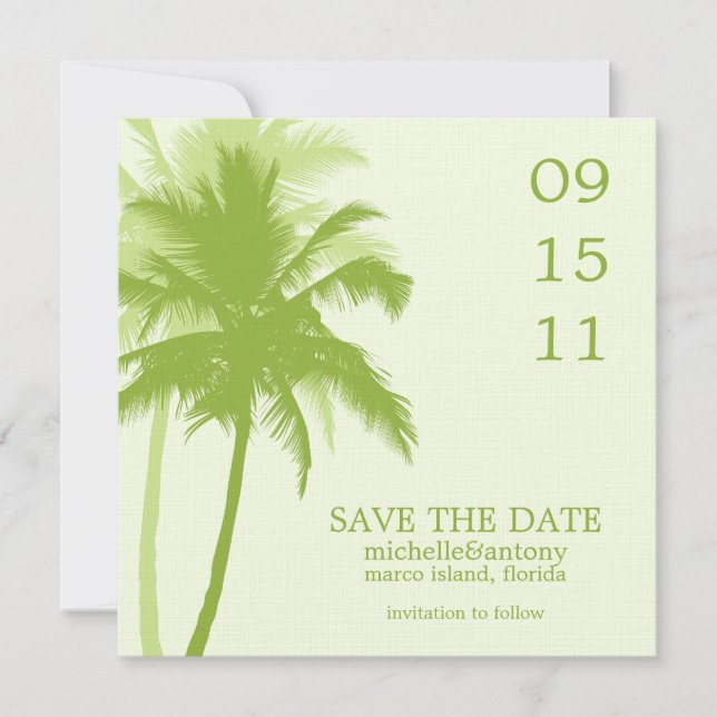 Save The Date Mariage des palmiers Enregistrer la date (Devant)