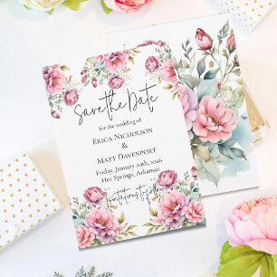 Save The Date Mariage des pivoines romantiques Sauvez la date
