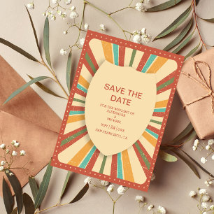 Save The Date Mariage des tonalités à thème des années 70 Super