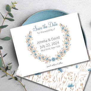 Save The Date Mariage d'été Mariage de la couronne d'herbe séché