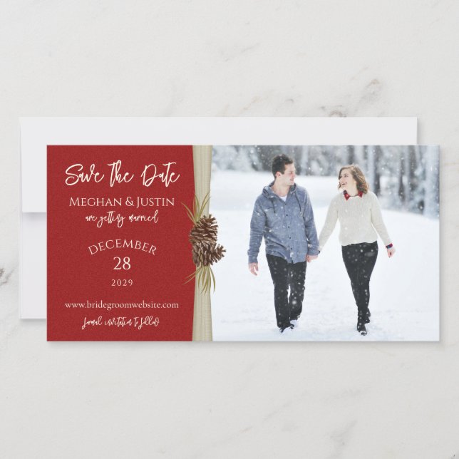 Save The Date Mariage d'hiver Enregistrer la photo de la date (Devant)
