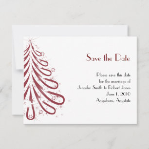 Save The Date Mariage d'hiver rouge et blanc Enregistrer la date