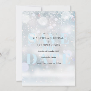 Save The Date Mariage d'hiver Snowflakes