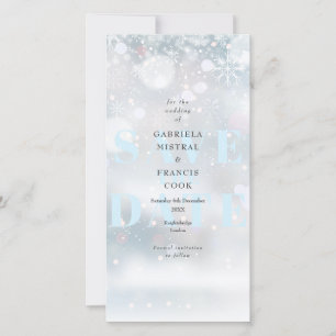 Save The Date Mariage d'hiver Snowflakes Économisez La Date