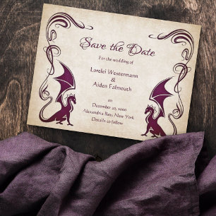 Save The Date Mariage d'Imaginaire médiéval Dragon