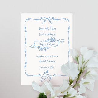 Save The Date Mariage Doodle Amusant et Original