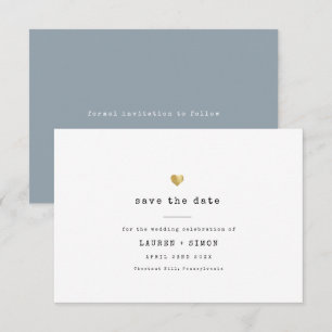 Save The Date Mariage d'or de machine à écrire minimaliste moder