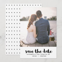 Mariage Dots noir et blanc Enregistrer la photo de