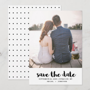 Save The Date Mariage Dots noir et blanc Enregistrer la photo de