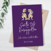 Mariage drôle de dinosaure mariée et marié