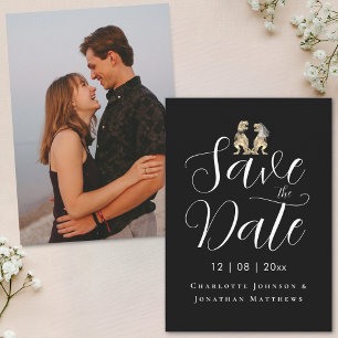 Save The Date Mariage drôle de dinosaure photo moderne