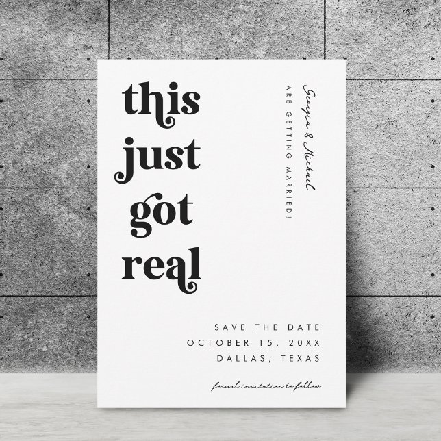 Save The Date Mariage drôle et audacieux avec un script rétro (Créateur téléchargé)