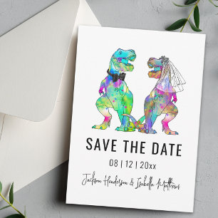 Save The Date Mariage drôle sur le thème des dinosaures
