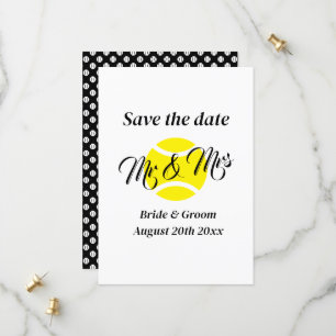 Save The Date Mariage du couple de tennis M. & Mme, sauvegarder