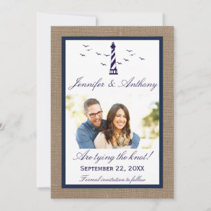 Save The Date Mariage du phare nautique Photo Enregistrer la dat