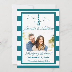 Save The Date Mariage du phare nautique Photo Enregistrer la dat