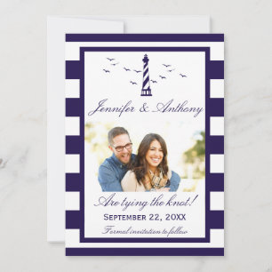 Save The Date Mariage du phare nautique Photo Enregistrer la dat
