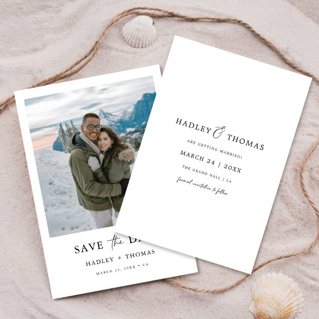 Save The Date Mariage Économique avec Photo Élégante de Campagne (Créateur téléchargé)
